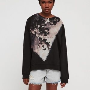 All Saints Black Floral Sweatshirt